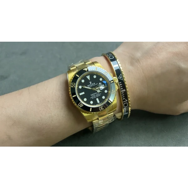 Black Submariner Gold Tone Bracelet