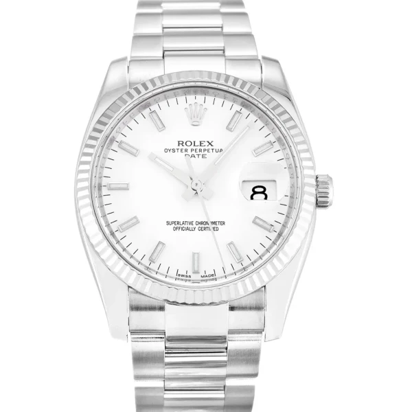 Replica Rolex Oyster Perpetual Date White Dial 115234 34 mm