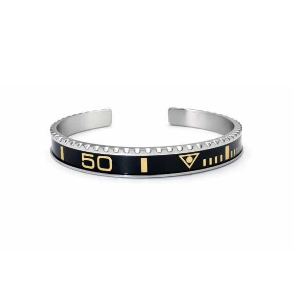 Black Titanium Steel Bezel Bracelet
