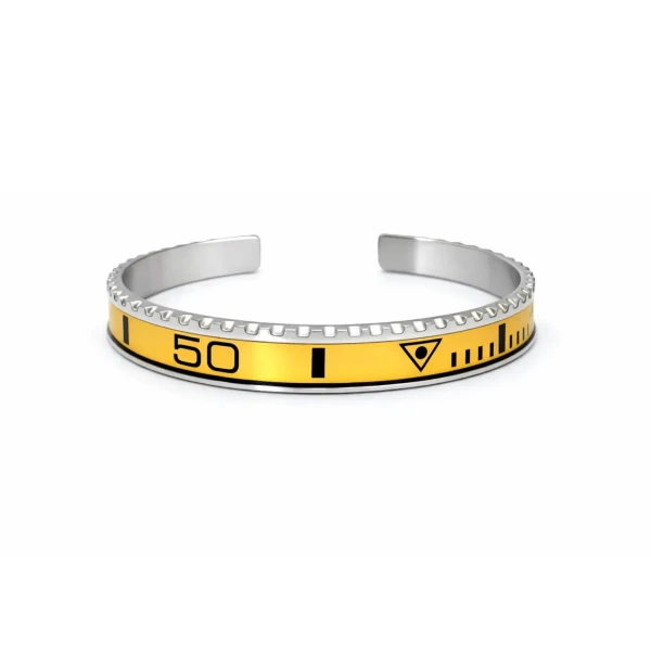 Yellow Titanium Steel Bezel Bracelet