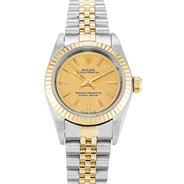 Replica Rolex Oyster Perpetual Lady Gold Dial 76193 24 mm