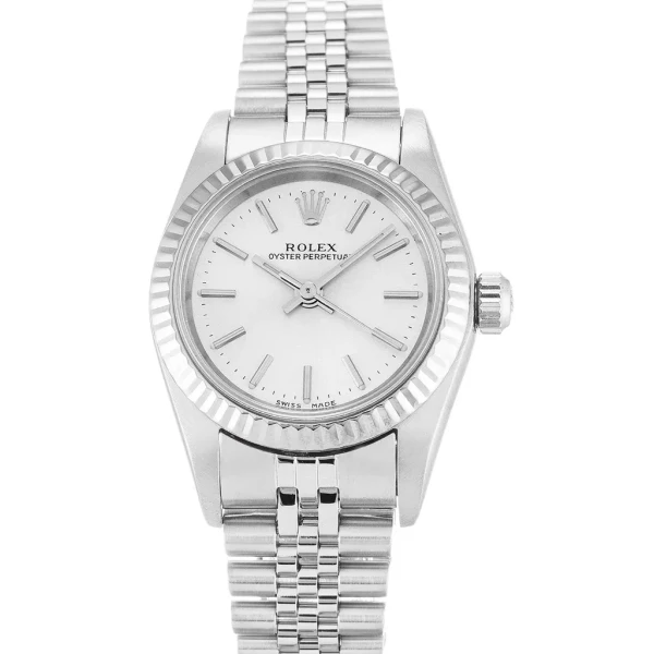 Replica Rolex Oyster Perpetual Lady Silver Dial 76094 26 mm