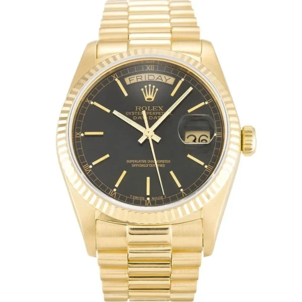 Replica Rolex Day-Date Black Dial 18038 36 mm