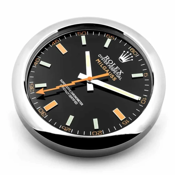 ROLEX WALL CLOCK – MILGAUSS BLACK/ORANGE