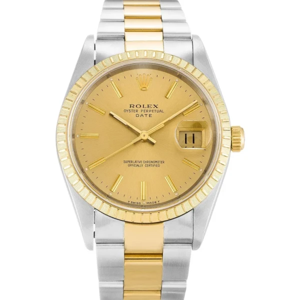 Replica Rolex Oyster Perpetual Date Champagne Dial 15223 34 mm